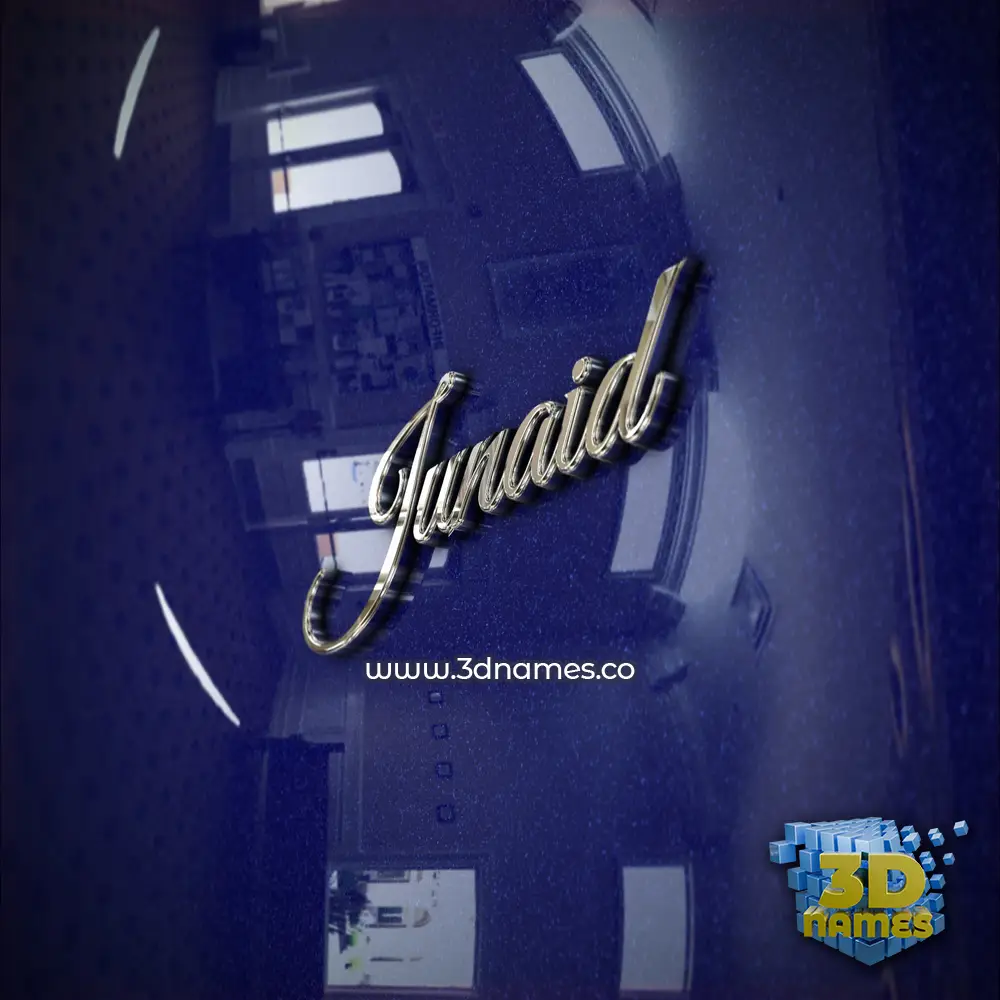 junaid in Metalic Blue style - 3D name wallpaper