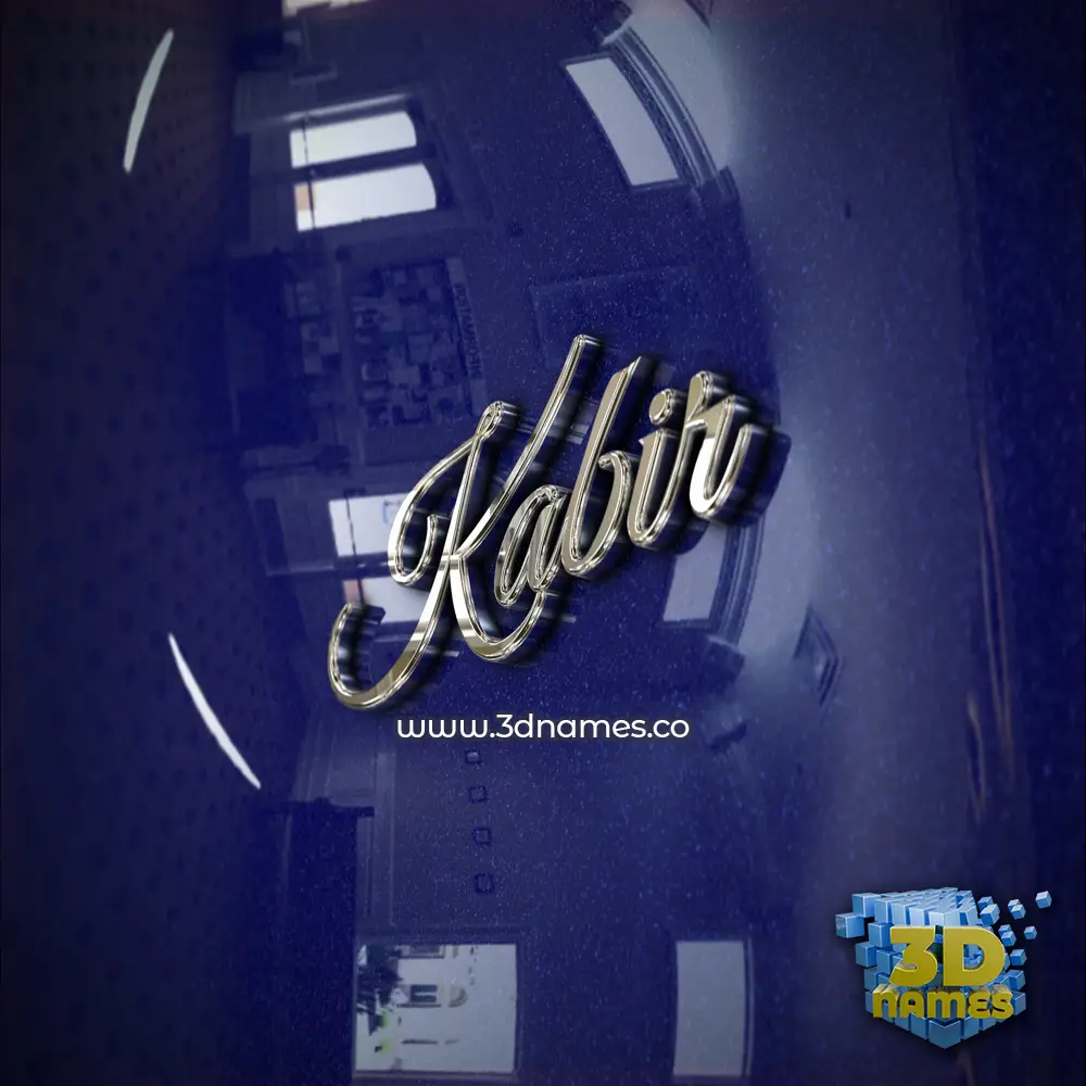kabir in Metalic Blue style - 3D name wallpaper