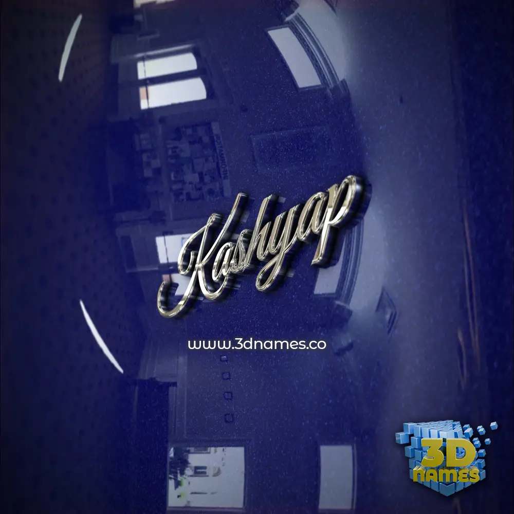 kashyap in Metalic Blue style - 3D name wallpaper