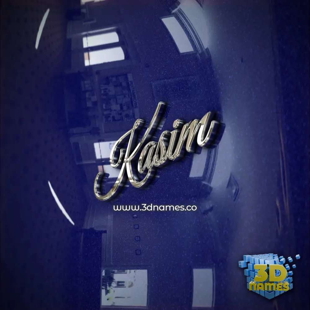kasim in Metalic Blue style - 3D name wallpaper