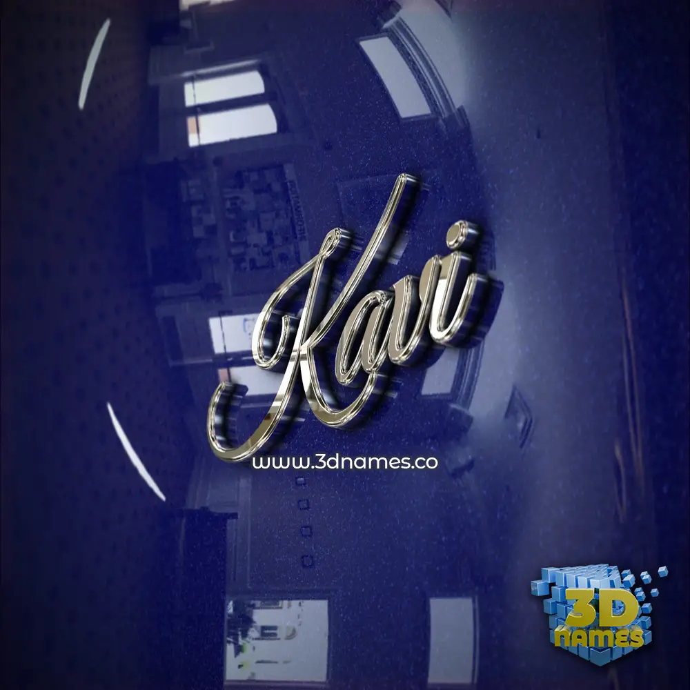 kavi in Metalic Blue style - 3D name wallpaper