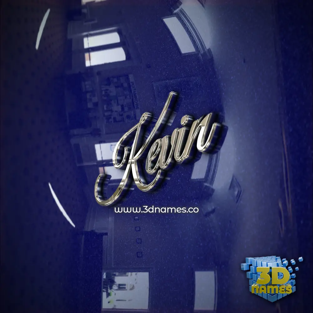 kevin in Metalic Blue style - 3D name wallpaper