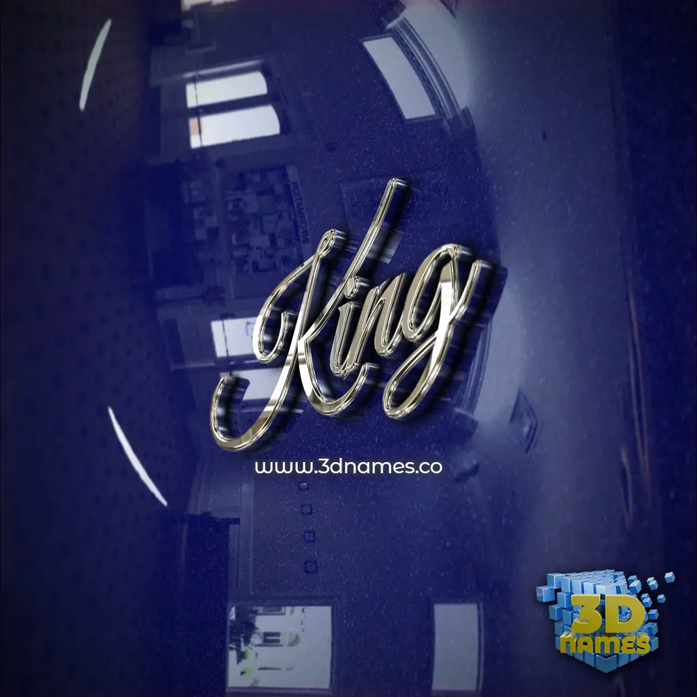 king in Metalic Blue style - 3D name wallpaper