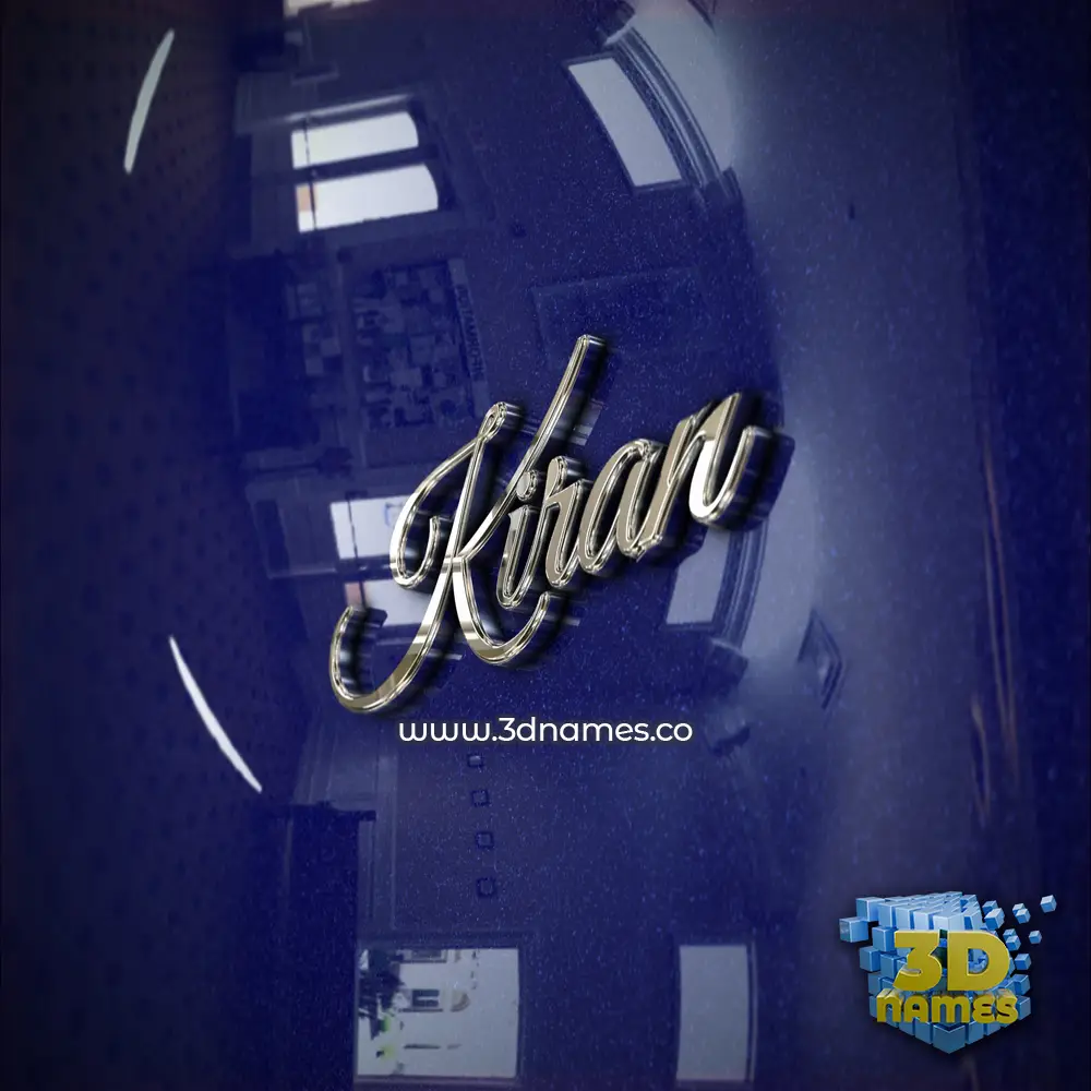kiran in Metalic Blue style - 3D name wallpaper
