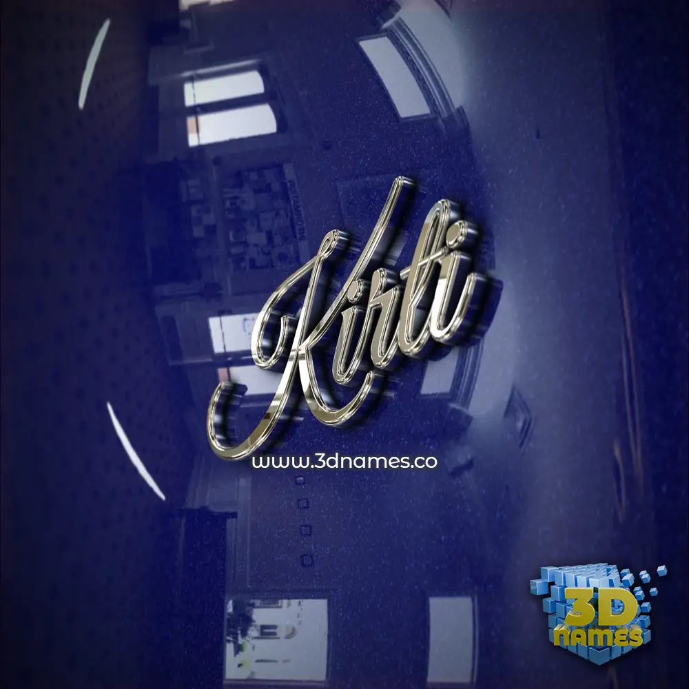 kirti in Metalic Blue style - 3D name wallpaper