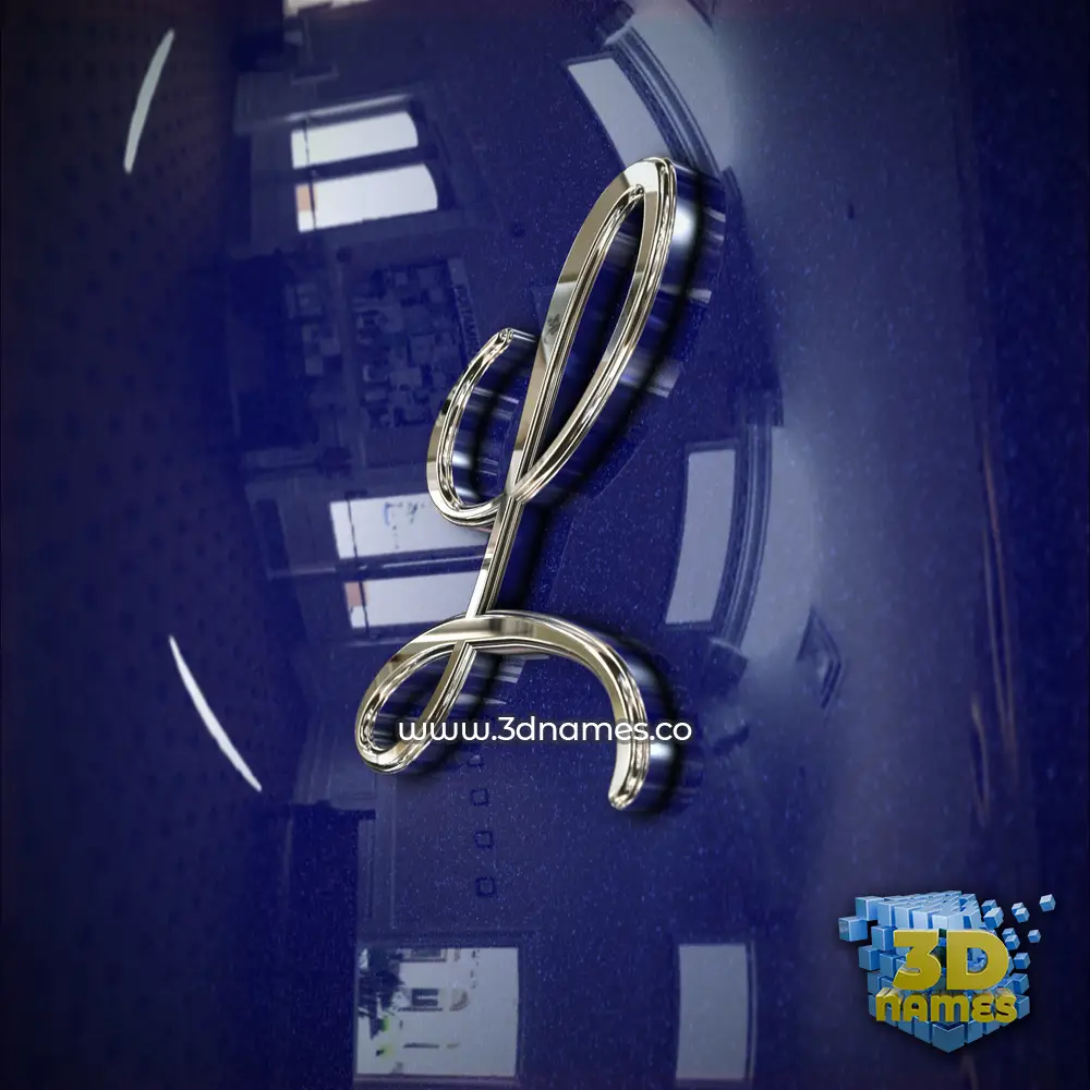 l in Metalic Blue style - 3D name wallpaper
