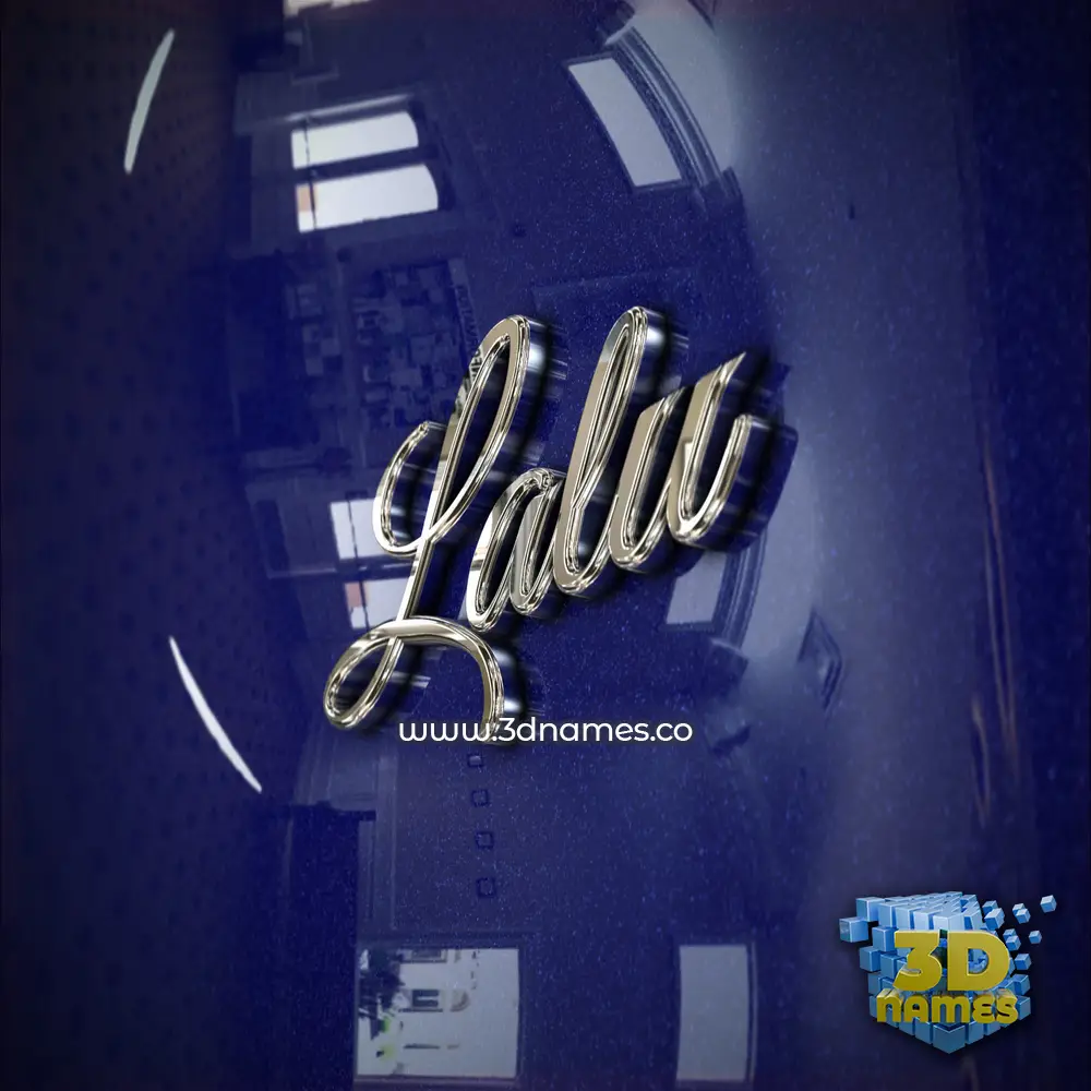 lalu in Metalic Blue style - 3D name wallpaper
