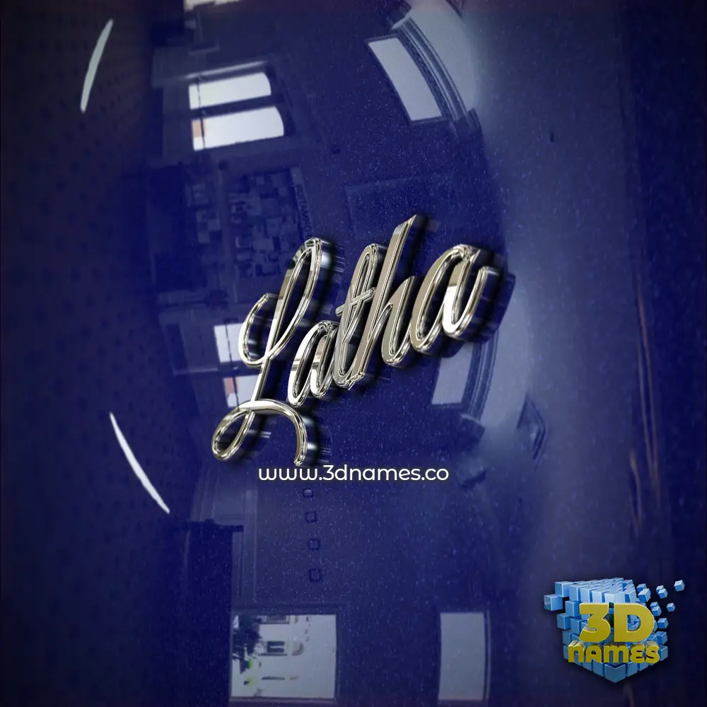 latha in Metalic Blue style - 3D name wallpaper