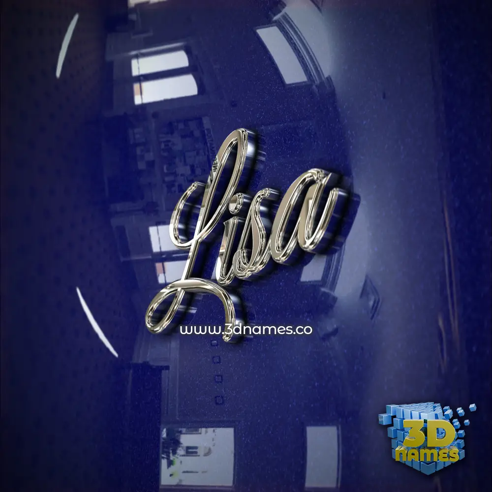 lisa in Metalic Blue style - 3D name wallpaper