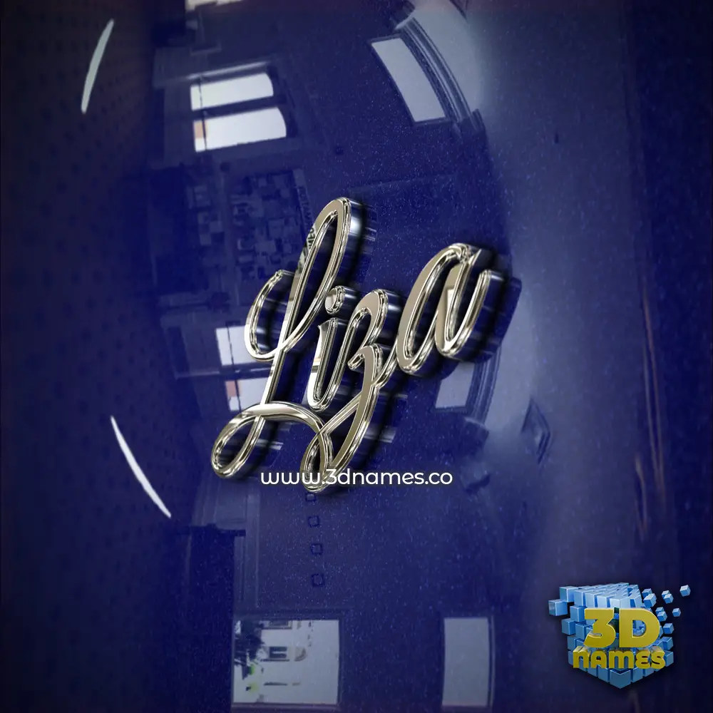liza in Metalic Blue style - 3D name wallpaper