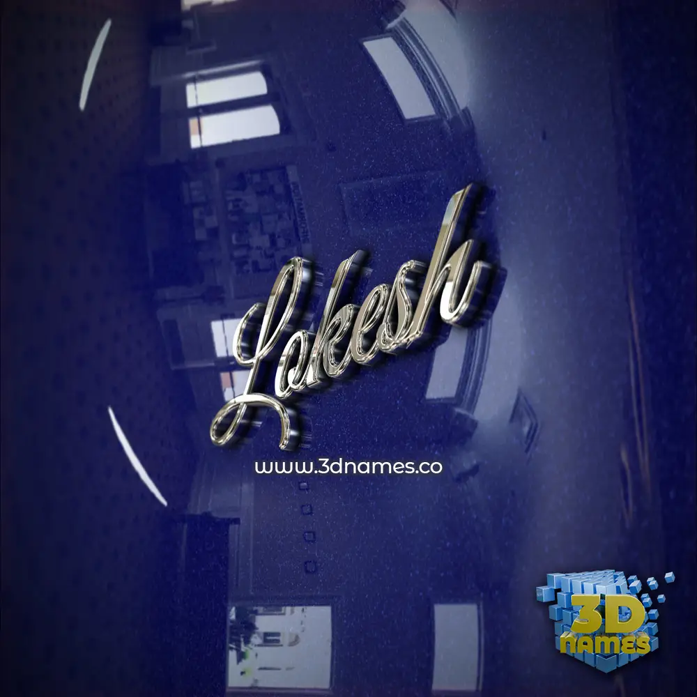 lokesh in Metalic Blue style - 3D name wallpaper