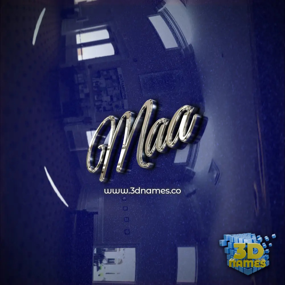 maa in Metalic Blue style - 3D name wallpaper