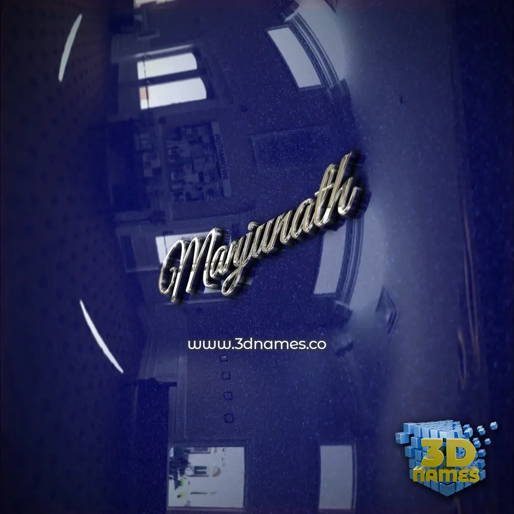manjunath in Metalic Blue style - 3D name wallpaper