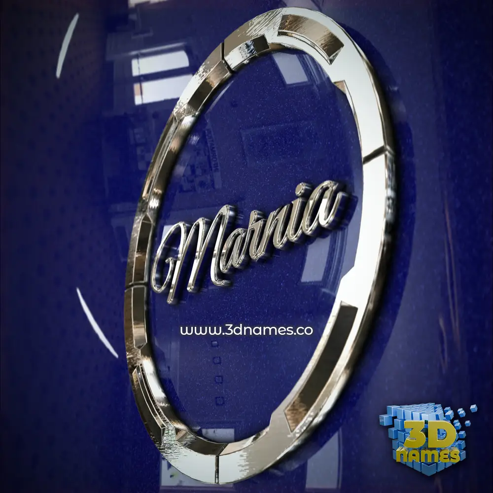 marnia in Metalic Blue style - 3D name wallpaper