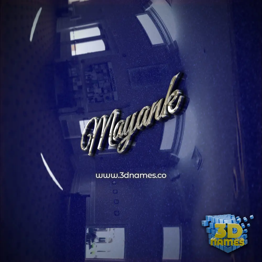 mayank in Metalic Blue style - 3D name wallpaper
