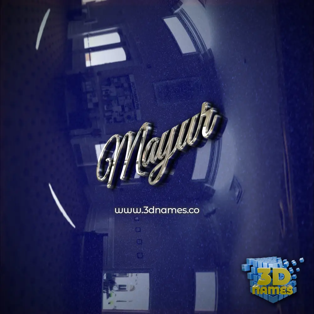 mayur in Metalic Blue style - 3D name wallpaper
