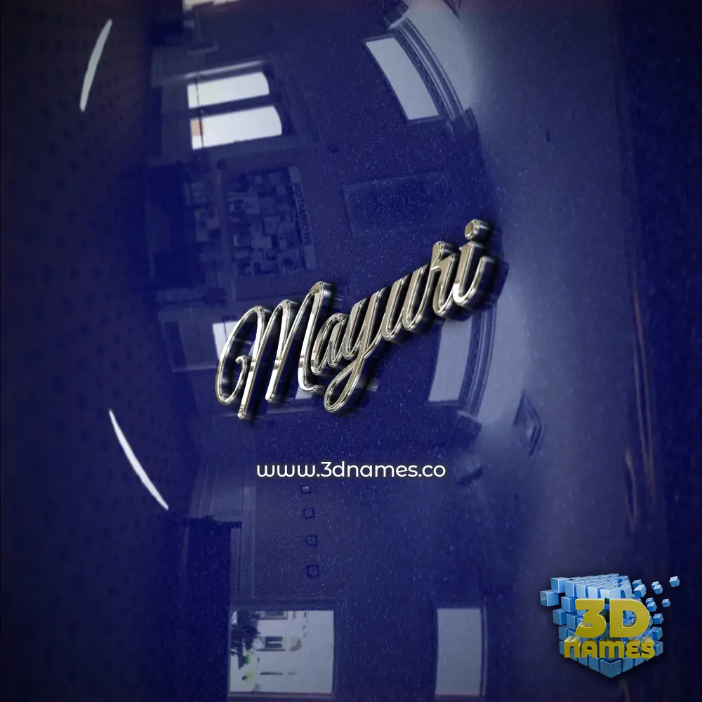 mayuri in Metalic Blue style - 3D name wallpaper