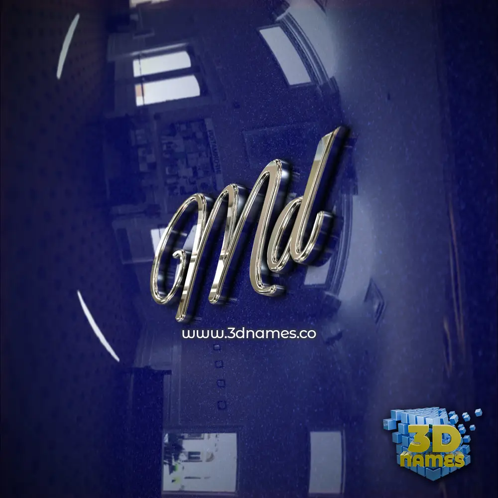 md in Metalic Blue style - 3D name wallpaper