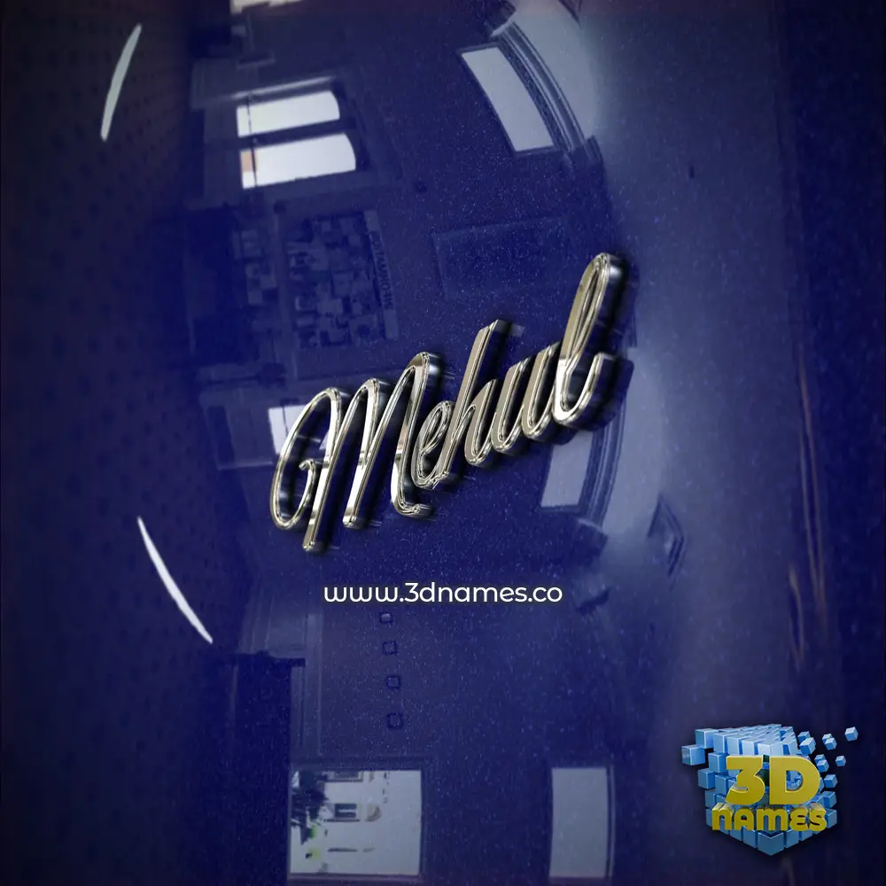 mehul in Metalic Blue style - 3D name wallpaper