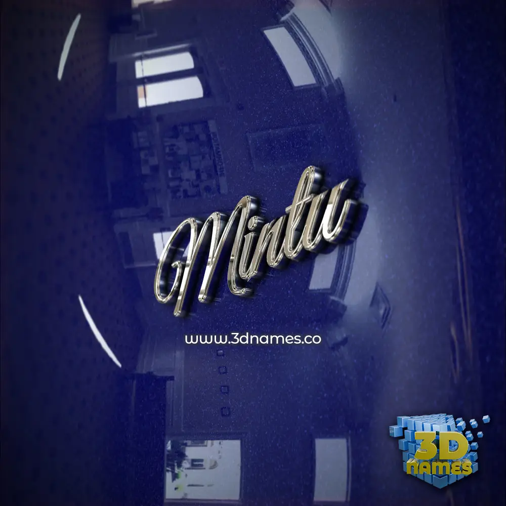 mintu in Metalic Blue style - 3D name wallpaper