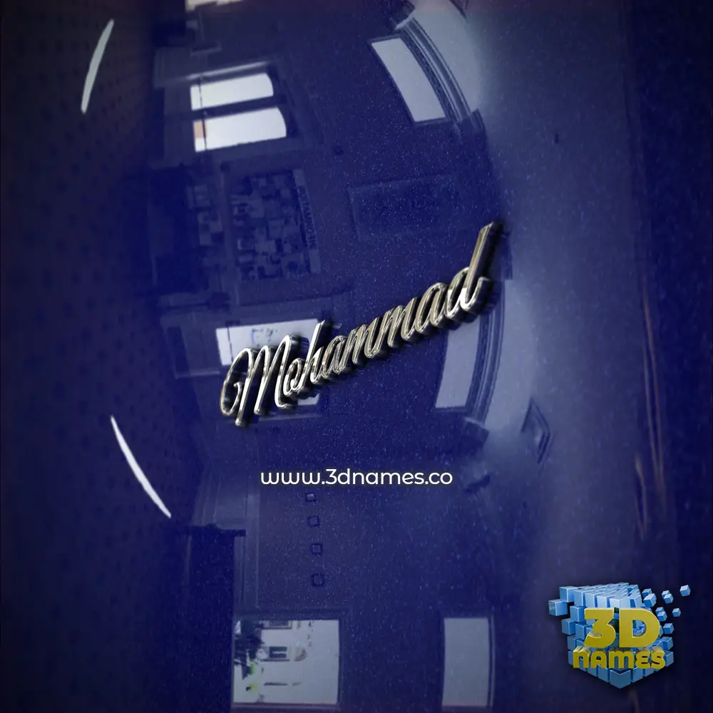 mohammad in Metalic Blue style - 3D name wallpaper