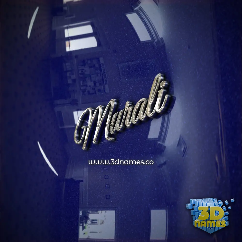 murali in Metalic Blue style - 3D name wallpaper