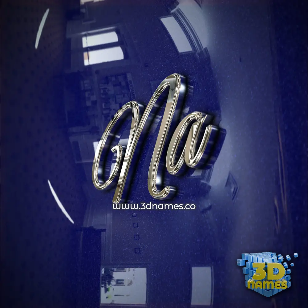 na in Metalic Blue style - 3D name wallpaper