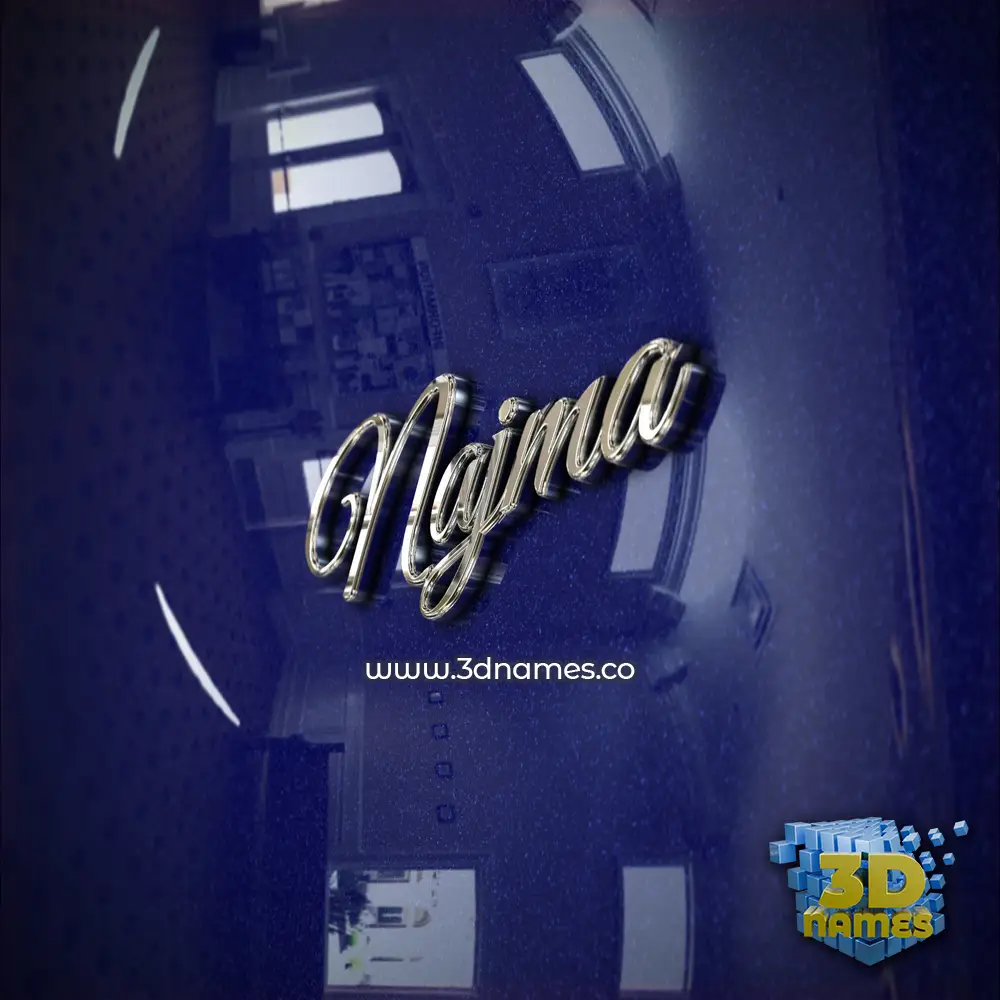 najma in Metalic Blue style - 3D name wallpaper