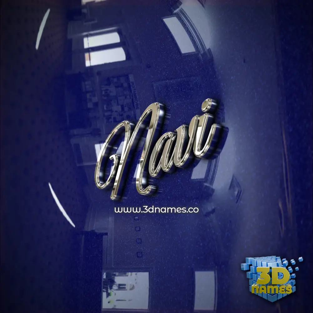 navi in Metalic Blue style - 3D name wallpaper