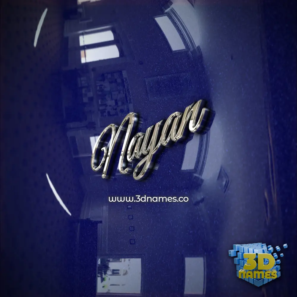 nayan in Metalic Blue style - 3D name wallpaper