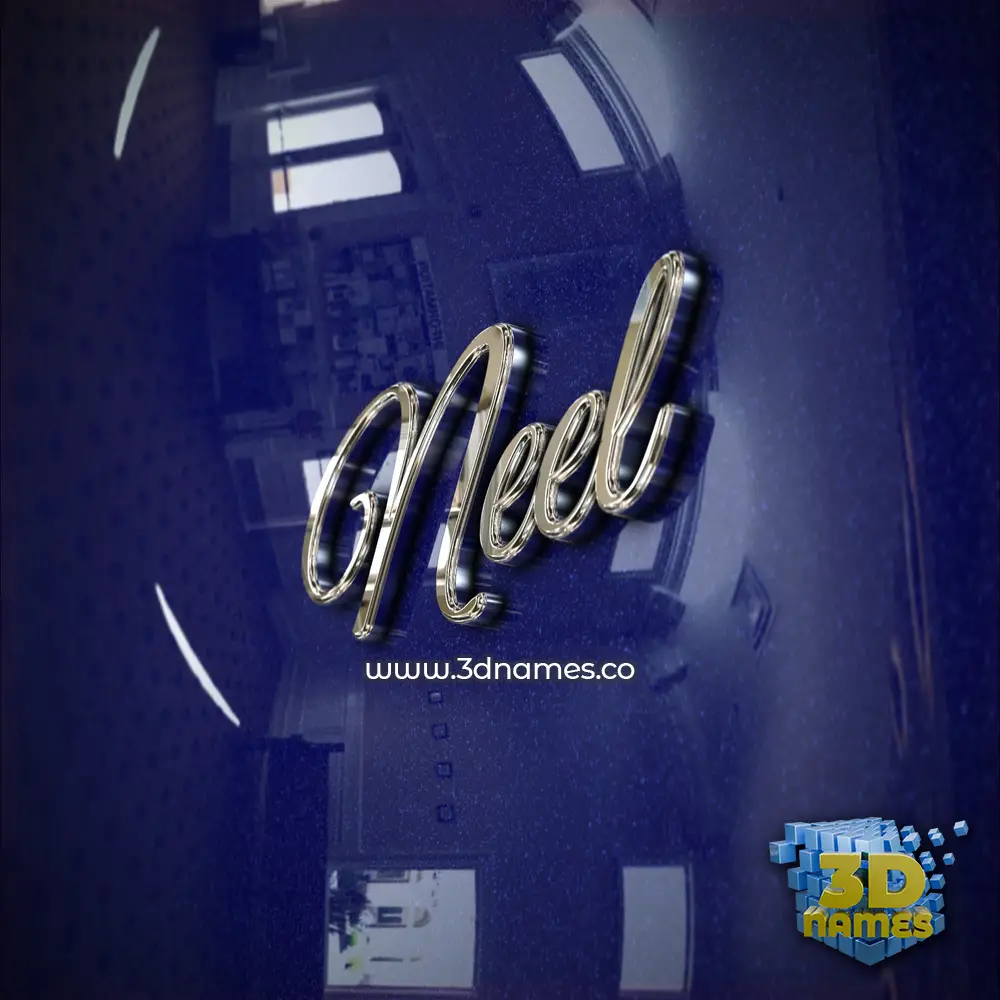 neel in Metalic Blue style - 3D name wallpaper