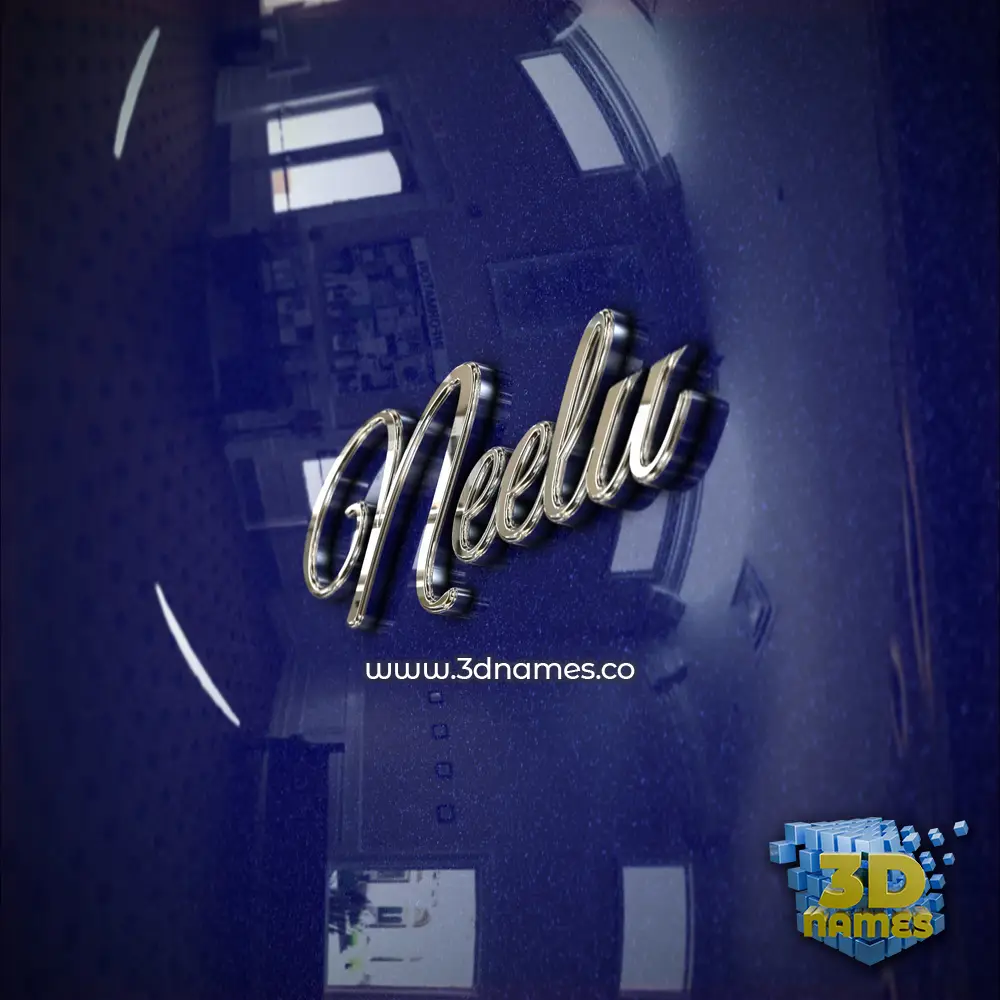 neelu in Metalic Blue style - 3D name wallpaper