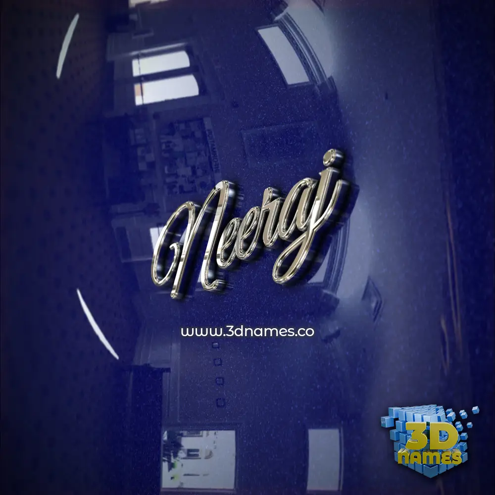 neeraj in Metalic Blue style - 3D name wallpaper