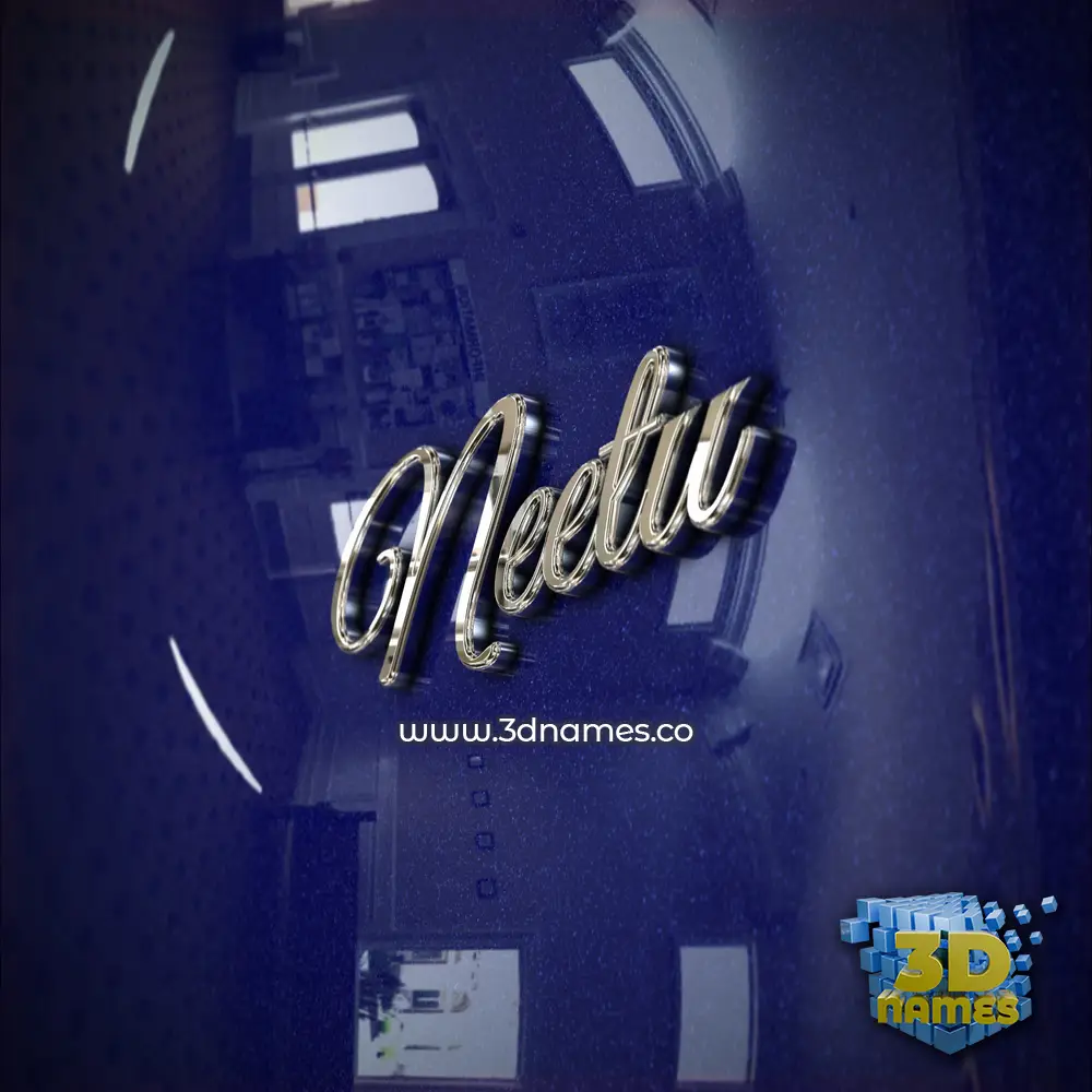 neetu in Metalic Blue style - 3D name wallpaper