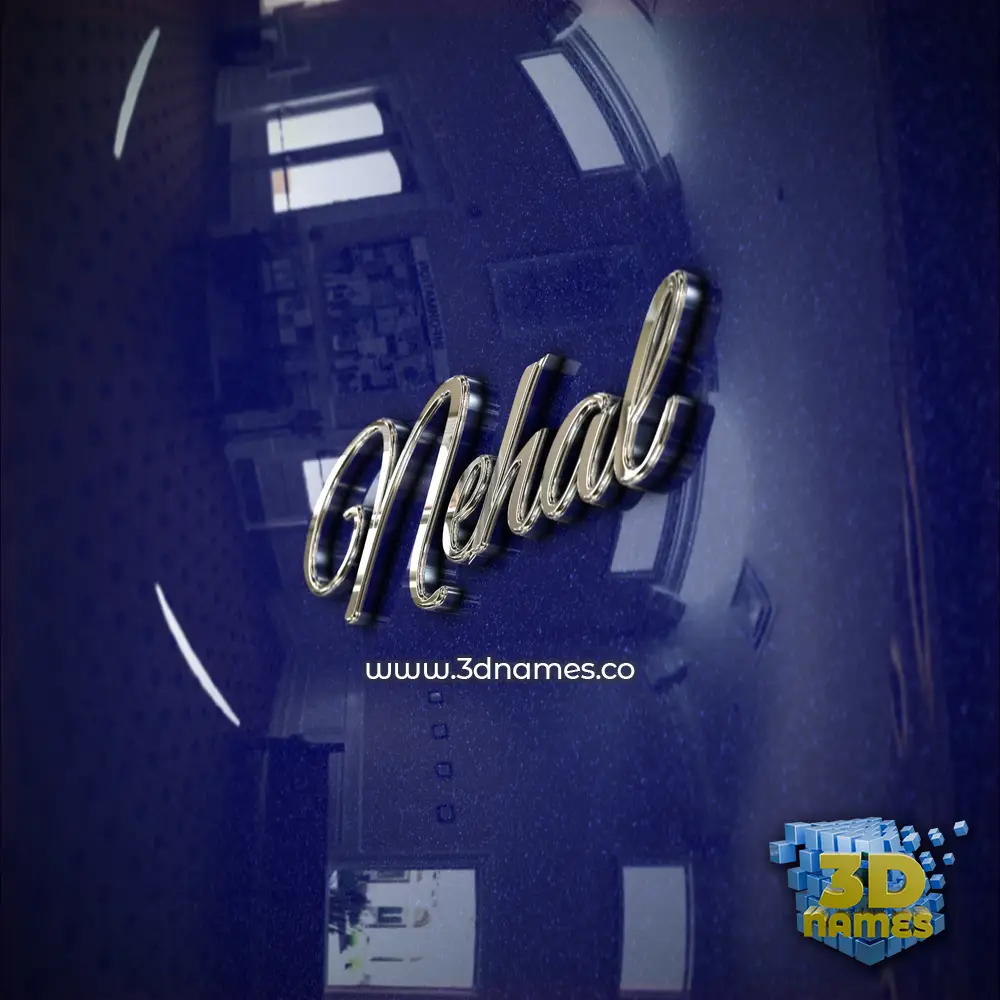 nehal in Metalic Blue style - 3D name wallpaper