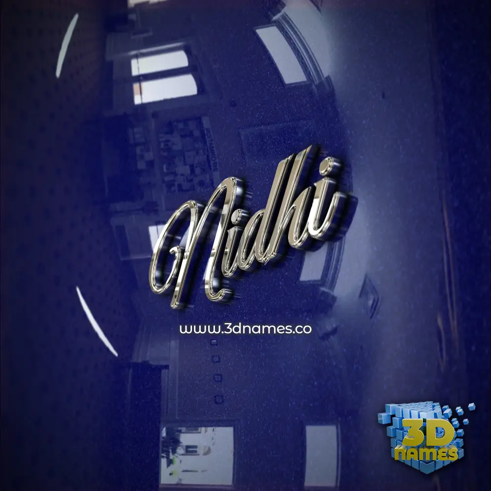 nidhi in Metalic Blue style - 3D name wallpaper