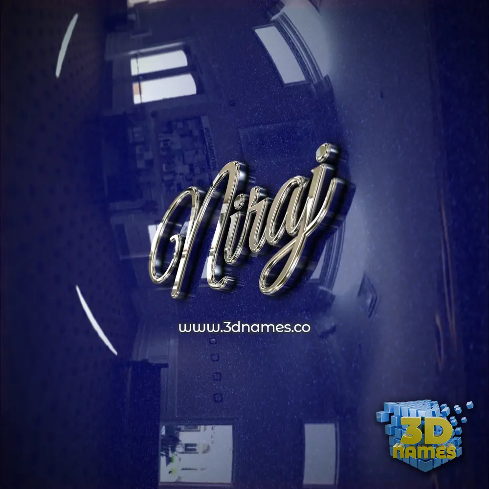 niraj in Metalic Blue style - 3D name wallpaper