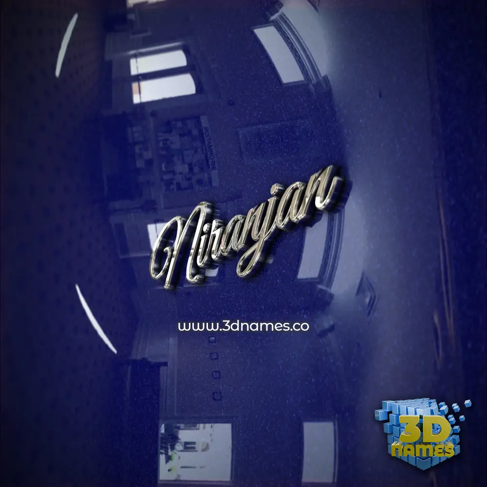 niranjan in Metalic Blue style - 3D name wallpaper
