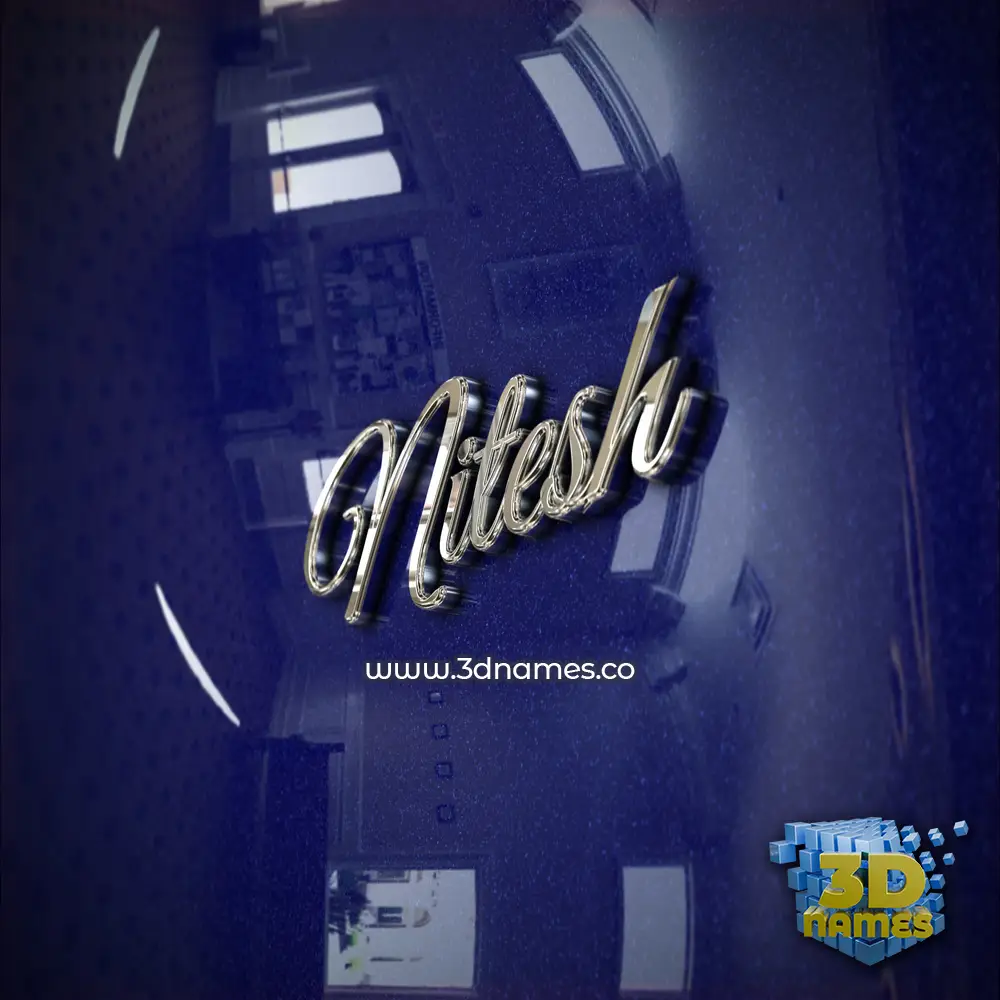 nitesh in Metalic Blue style - 3D name wallpaper