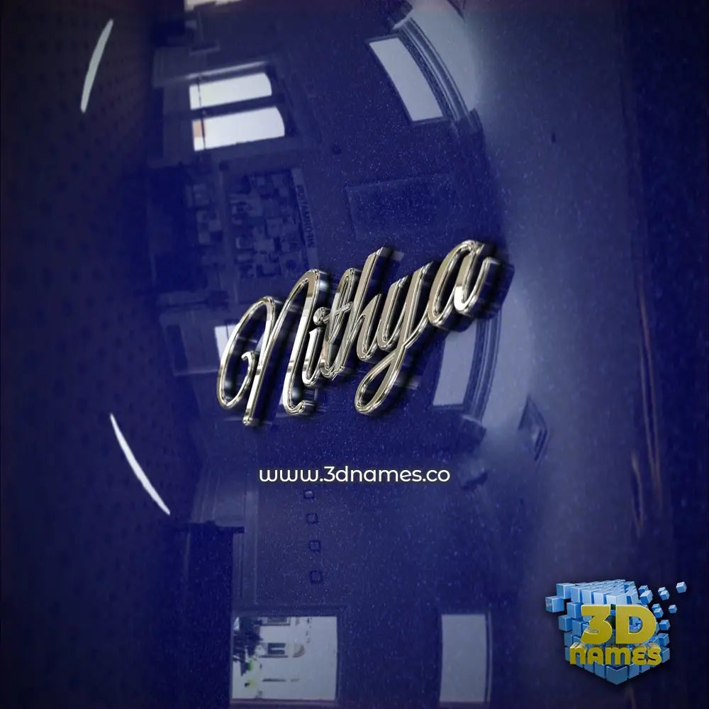 nithya in Metalic Blue style - 3D name wallpaper