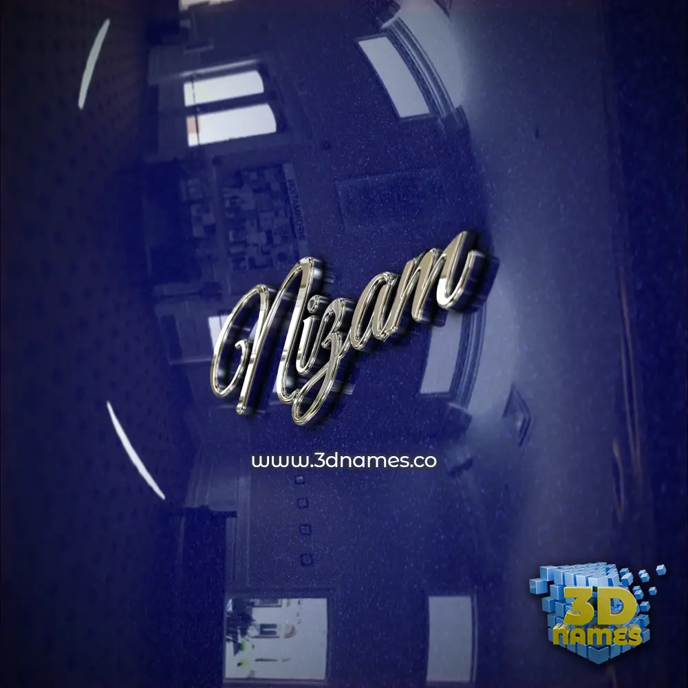 nizam in Metalic Blue style - 3D name wallpaper