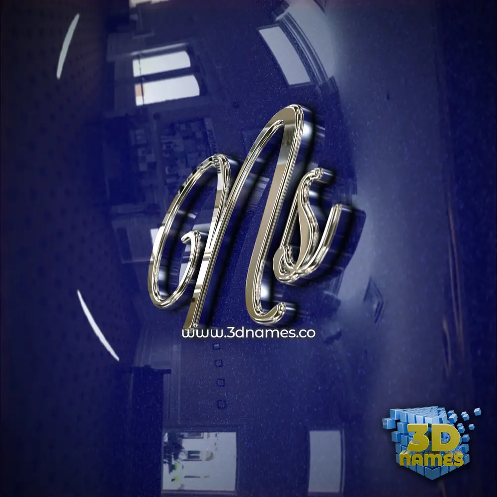 ns in Metalic Blue style - 3D name wallpaper