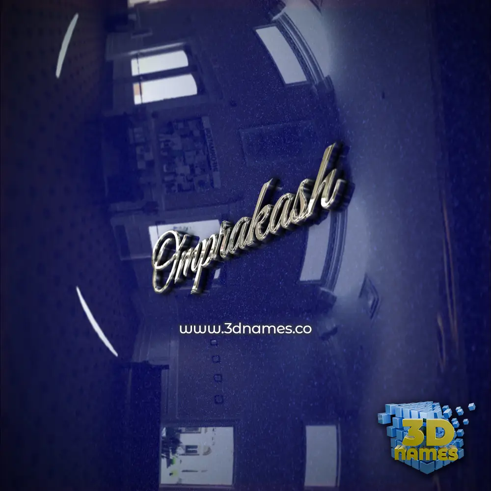 omprakash in Metalic Blue style - 3D name wallpaper