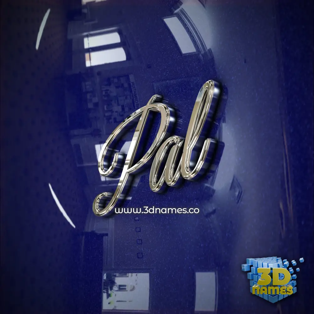 pal in Metalic Blue style - 3D name wallpaper