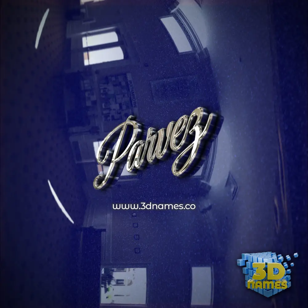 parvez in Metalic Blue style - 3D name wallpaper