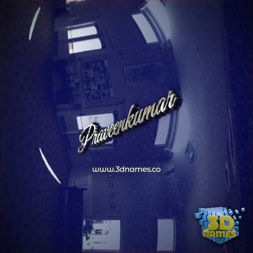 praveenkumar in Metalic Blue style - 3D name wallpaper