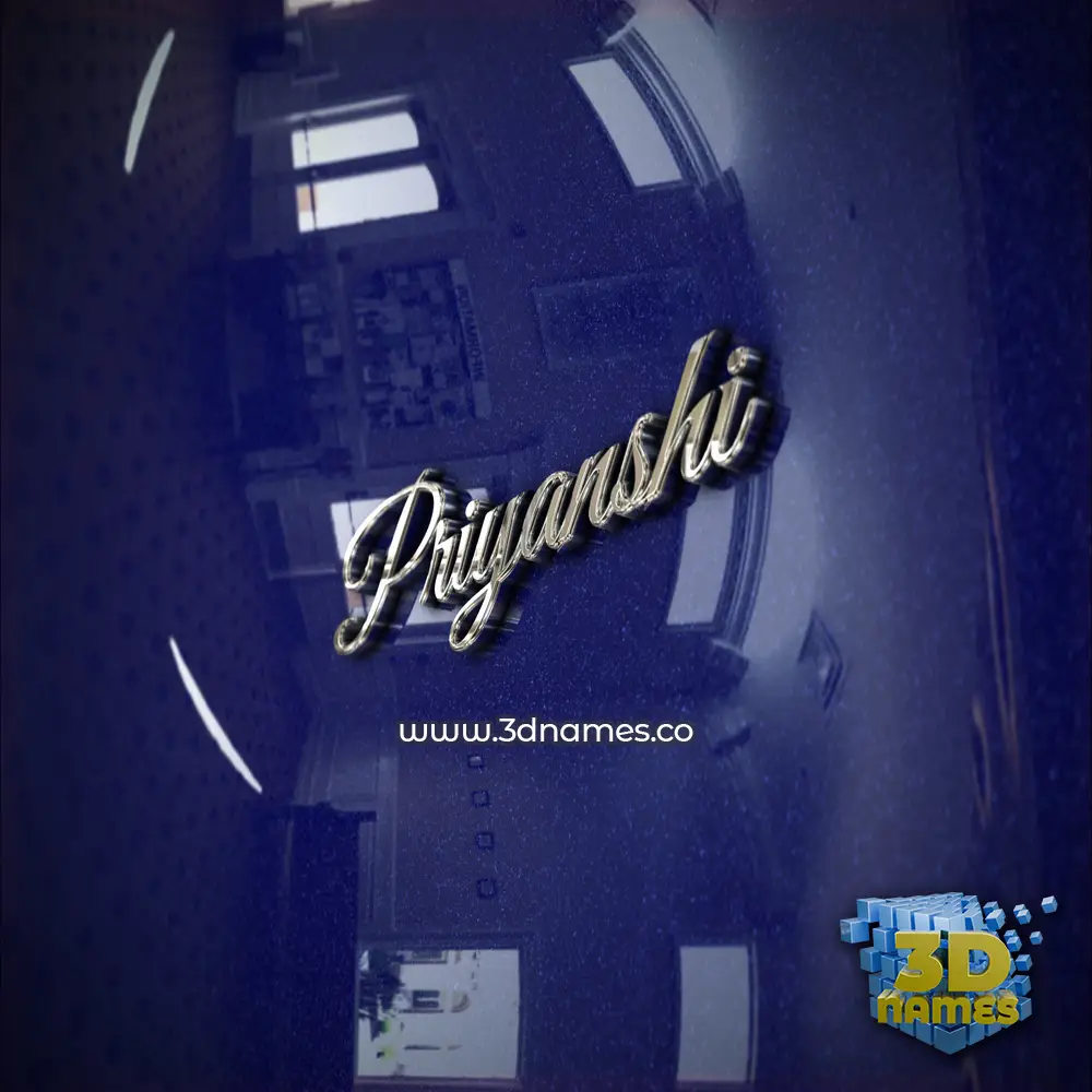 priyanshi in Metalic Blue style - 3D name wallpaper