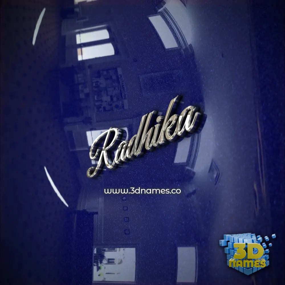 radhika in Metalic Blue style - 3D name wallpaper