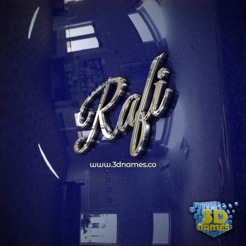rafi in Metalic Blue style - 3D name wallpaper