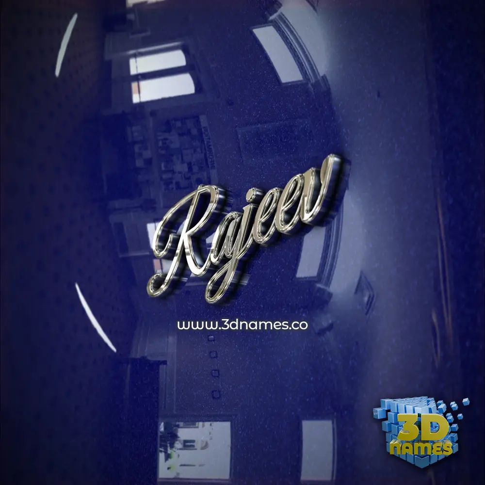 rajeev in Metalic Blue style - 3D name wallpaper